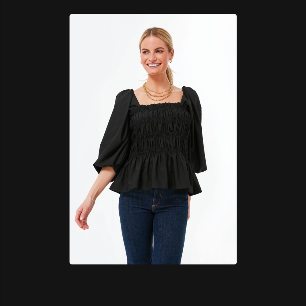 Tuckernuck Annabelle Black Smocked Top